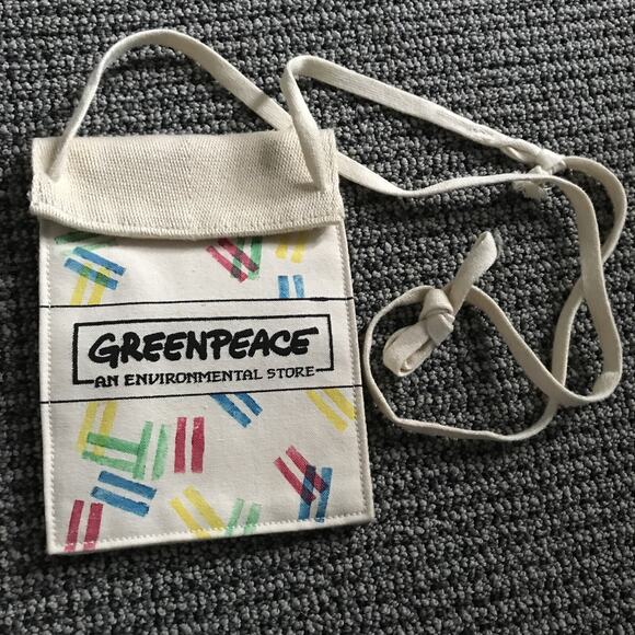 Greenpeace Canvas Wallet Bag 6-4-1/2 2 Pockets - Picture 1 of 4